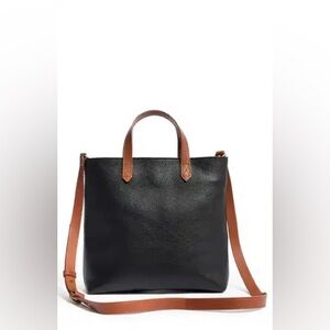 Madewell Transport Crossbody, 100% Leather, Two-Toned, Black/Brown